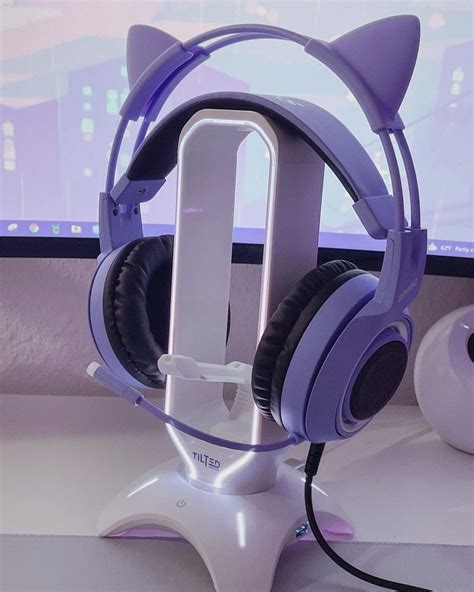 pink purple cat ears|purple cat ear gaming headset.